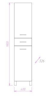 Пенал напольный Onika Модерн 404009 с бельевой корзиной левый 40см белый